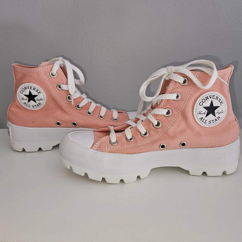 Converse Pink Chuck Taylor All Star Lugged Platform Sneaker - Size 6.5 - Picture 4 of 9